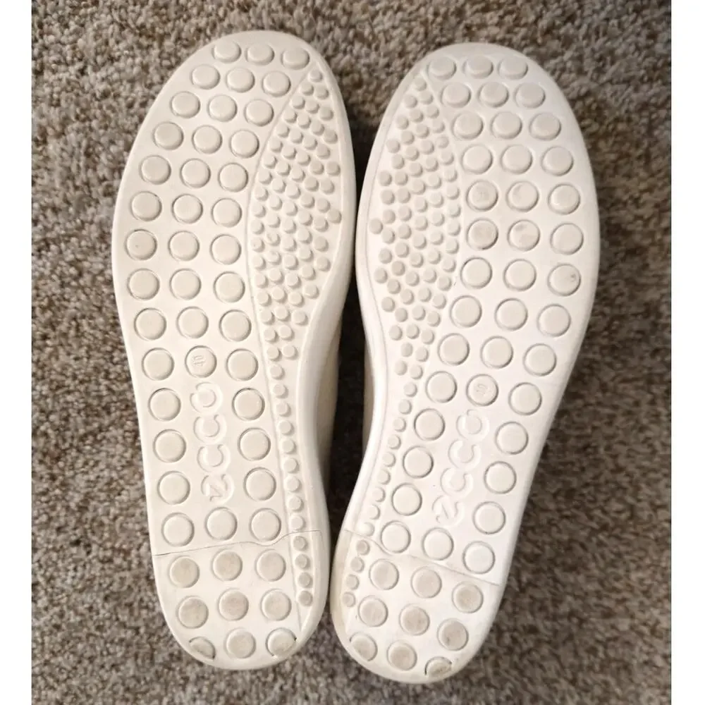 Ecco White Leather Low-Top Sneakers